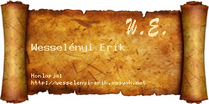 Wesselényi Erik névjegykártya